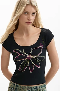 Desigual Women's Fitted flower t-shirt