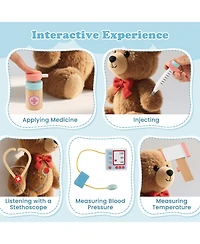 Slickblue Wooden Medical Playset for Kids 3+ with Stethoscope Toy