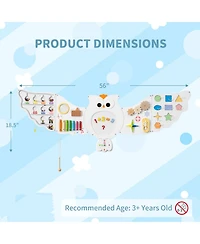 Slickblue 11 in 1 Toddler Activity Center Owl Busy Board Wall Panels