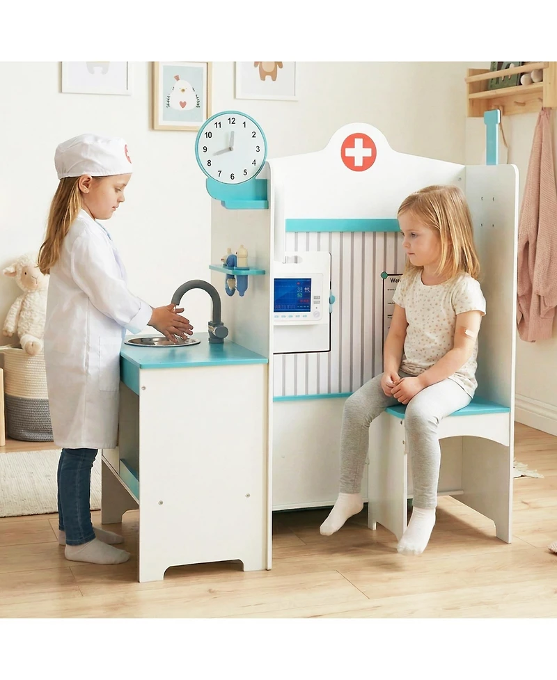 Slickblue Kids Doctor Kit Play Set with Adjustable Height Stand