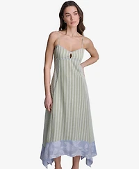 Bcbg Women's Striped High-Low Midi Dress