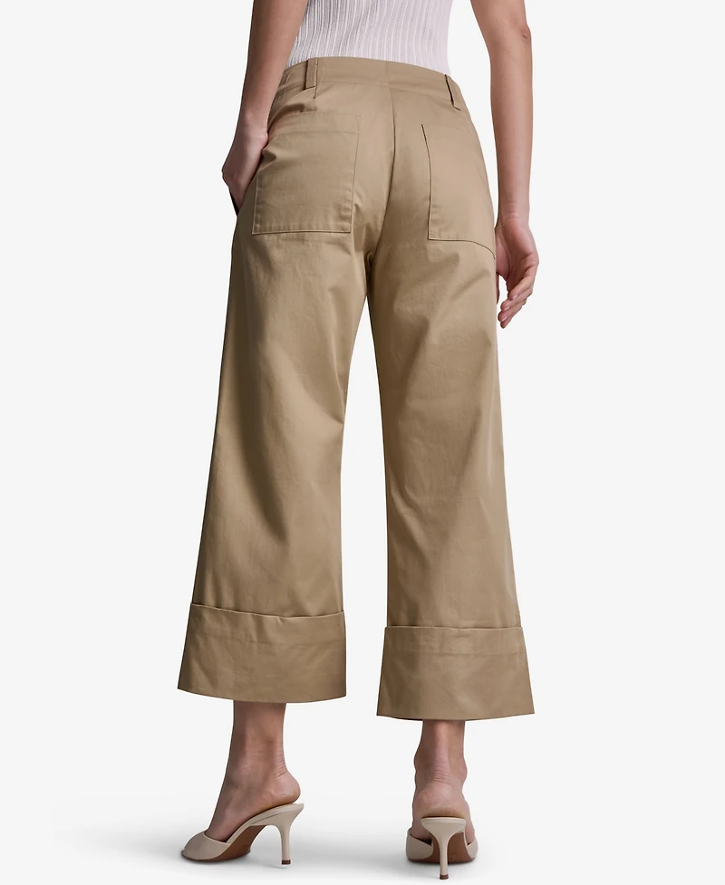 Bcbg Women's Cuffed Wide-Leg Cropped Pants
