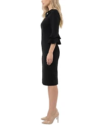 Ny Collection Women's 3/4 Sleeve Shawl Collar Dress