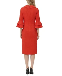 Ny Collection Women's 3/4 Sleeve Shawl Collar Dress