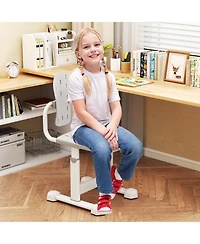 Gouun Height-Adjustable Kids Study Chair with Double Backrest Support
