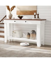 gaomon Rustic Farmhouse Wooden Console Table with Drawers