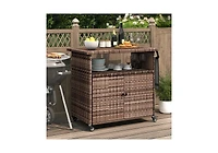 Aecojoy Outdoor Bar Cart with Wheels