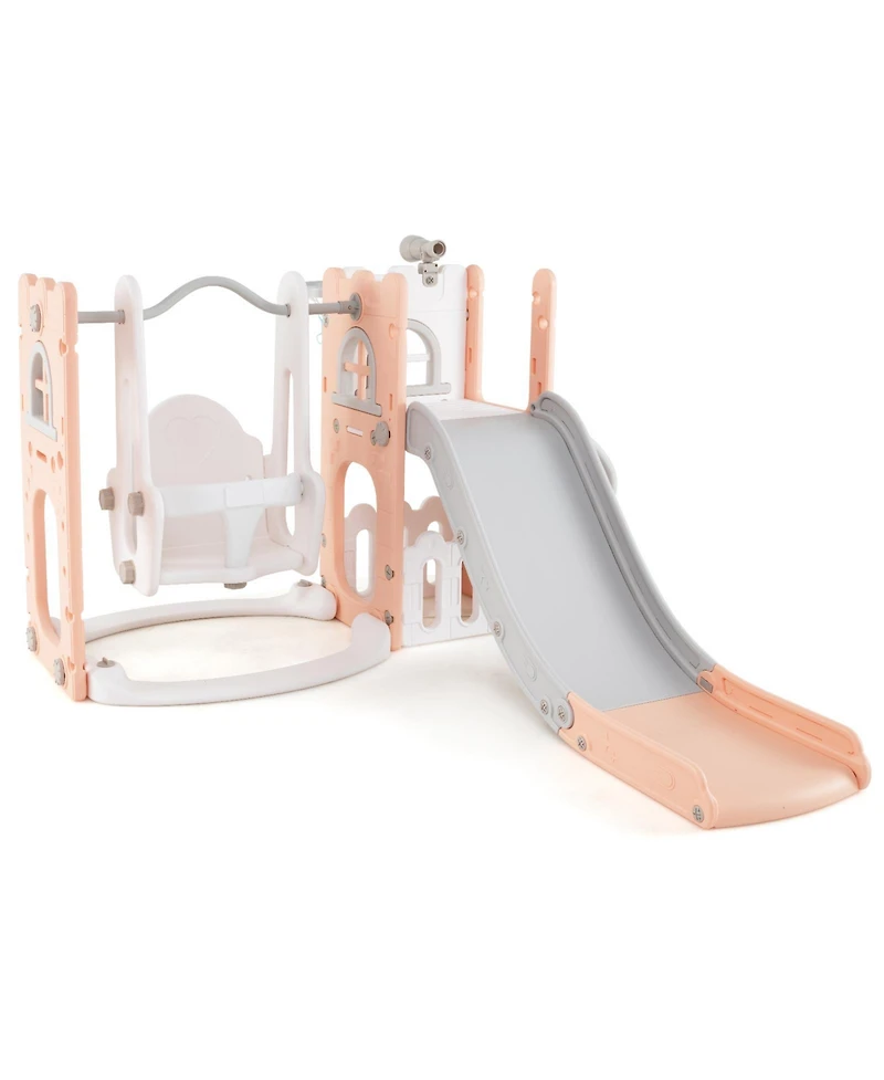 Slickblue 7 1 Toddler Slide and Swing Set L Shaped with Hoop