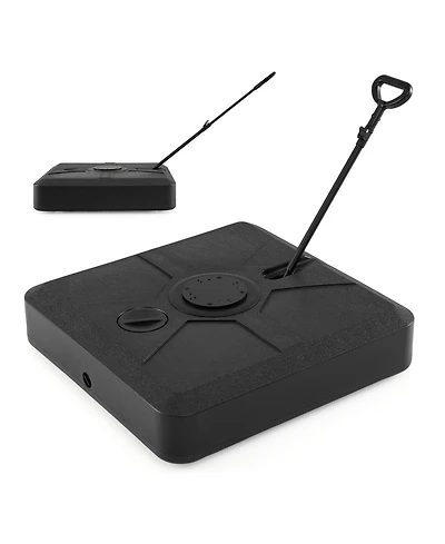 Costway Cantilever Umbrella Base with Wheels, Retractable Pull Rod, 360degree(s) Rotation for Pool