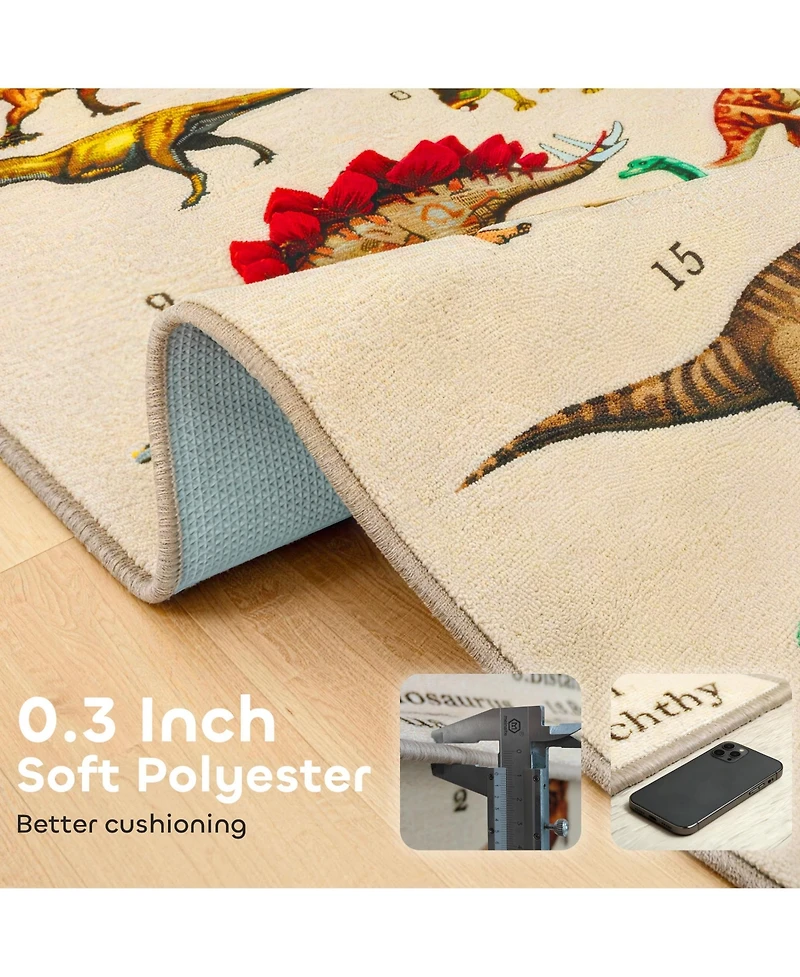 Qaba Dinosaur Pattern Foam Play Mat, 6.6' x 4.9'