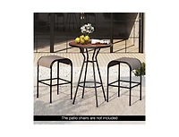 Slickblue 3-Piece Patio Round Bar Table Set with 1.6 Inch Umbrella Hole