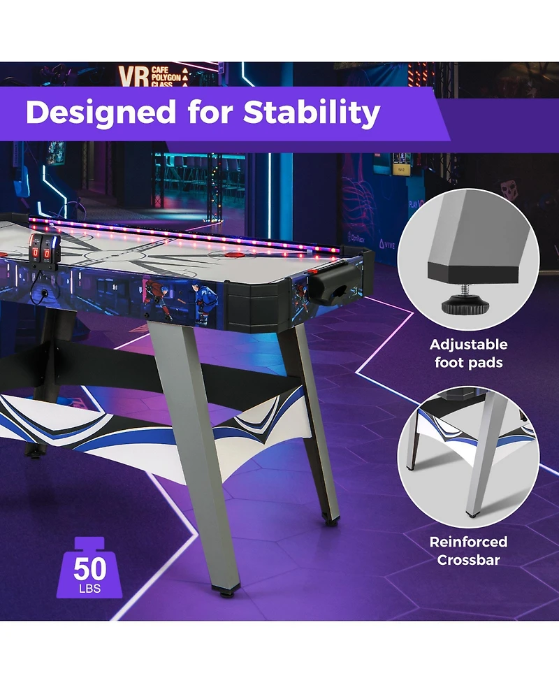 Slickblue Air Powered Hockey Game Table with 2 Pushers and Pucks