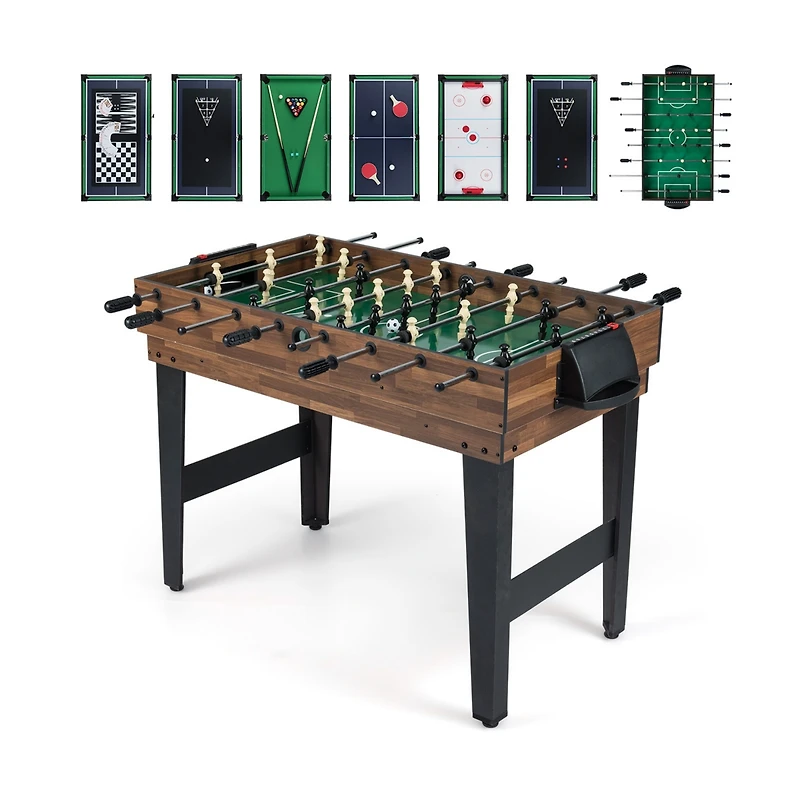 Slickblue 10 in 1 Combo Game Table with Foosball Multi Game Set