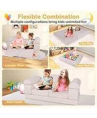 Gouun 9-Piece Climb and Crawl Foam Playset with Suede Fabric Cover