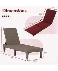 Gouun 3-Position Outdoor Recliner Lounge Chair with Removable Cushion