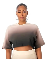 Dai Moda Women's Ombre Oversized Crop Tee