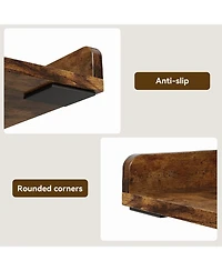 Homfan Washer Dryer Countertop, Wooden Laundry Countertop with Edge Rails, and Topper