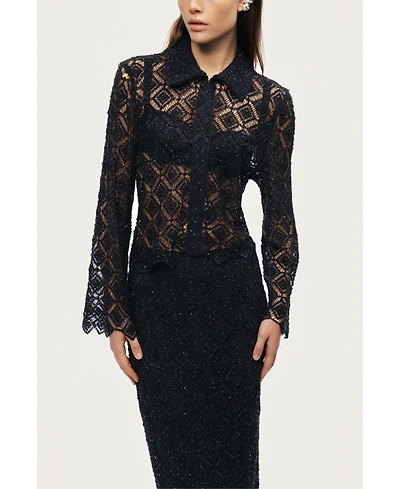 Nocturne Women's Lace Sheer Jacket