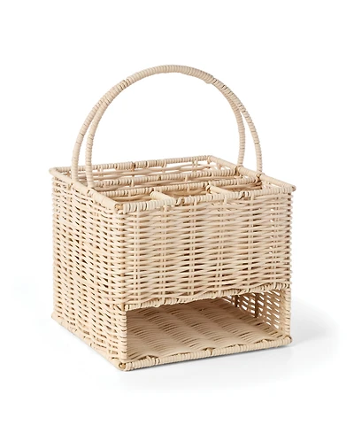 Oneida 24 Seven Outdoor Living Real Rattan Flatware Storage Caddy