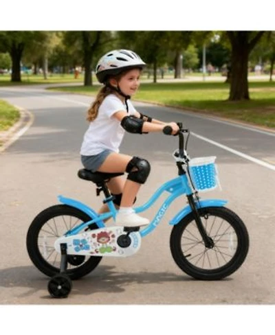 Slickblue Toddler Bicycle with Training Wheels Front Basket for Kids