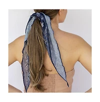 Headbands of Hope Women's Ponytail Hair Scarf - Blue Paisley