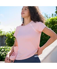 Free Country Women's Microtech Chill B Cool Shirred Crew Top