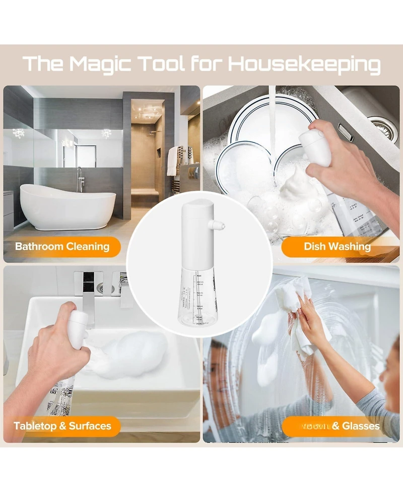 Aronkl Electric Foaming Shampoo Dispenser with Scalp Brush Rechargeable IPX8 MultiPurpose