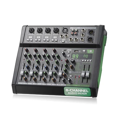 Pyle 8-Ch. Audio Sound Mixer - Bluetooth Studio Mixer - Dj Controller Audio Mixing Console