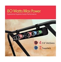 Pyle Powered Soundbar System with Built-in Amplifier and Bluetooth