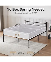 Sailvan Metal Platform Bed Frame with Headboard and Underbed Storage