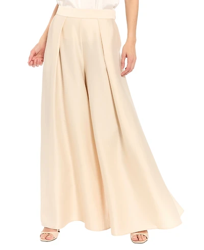 Muse Women's Satin High Rise Pleated Wide-Leg Pants