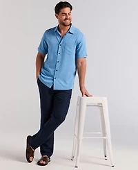 Cubavera Men's Palm Print Short-Sleeve Button-Down Shirt