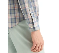 Nautica Men's Long-Sleeve Lawn Cotton Plaid Shirt