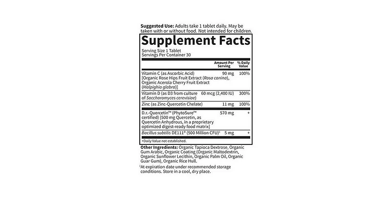 Garden of Life Dr. Formulated Quercetin Immune, 30 Tabs