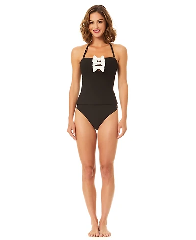 CeCe Women's Strapless Bandeau Neck Bow Tankini Top