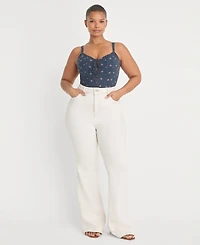 Good American Women's Mid-Rise Flared-Leg Jeans