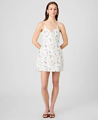 French Connection Women's Floral Print V-Neck Mini Dress