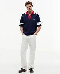 Tommy Hilfiger Men's Knitted Short-Sleeve Boxy Polo Sweater