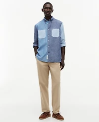 Tommy Hilfiger Men's Chambray Blocking Long-Sleeve Shirt