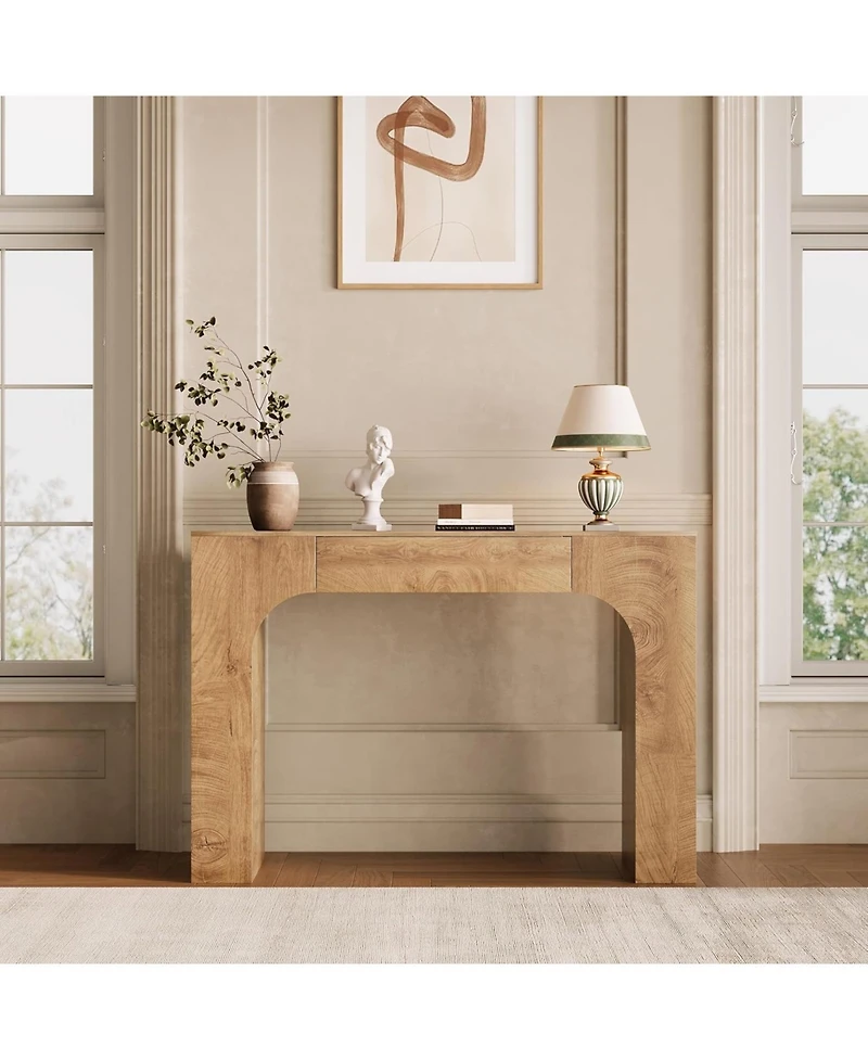 gaomon 47 in Long Console Table with Drawer, Wooden Rectangular Sofa Table Behind The Couch, Industrial Farmhouse Entryway Foyer Hallway Tables