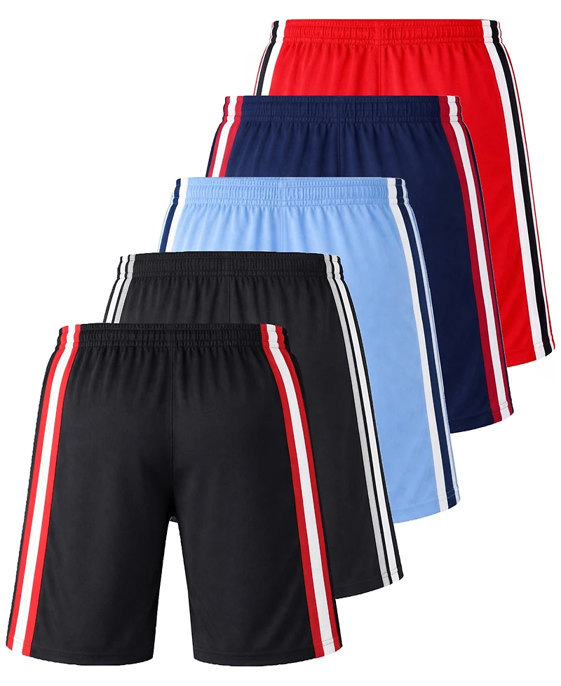 Galaxy By Harvic Jump Start Men's Moisture Wicking Performance Mesh Shorts With Pockets -5 Pack