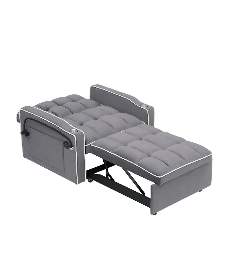 Streamdale Furniture Versatile Foldable Sofa Bed, 3 Lengths, Usb