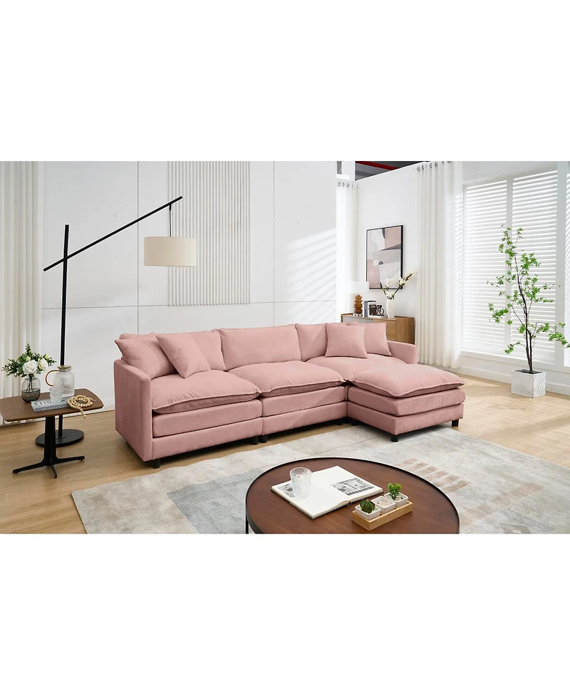 Streamdale Furniture L-Shaped Modular Chenille Sofa