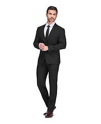 Gino Vitale Men's 2 Piece 4 Way Stretch Notch Lapel Slim Fit Suit
