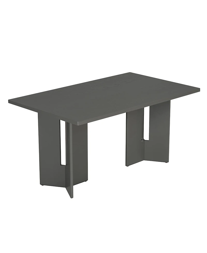 Streamdale Furniture Farmhouse Wood Dining Table, 60 Inch Rectangular Dining Table