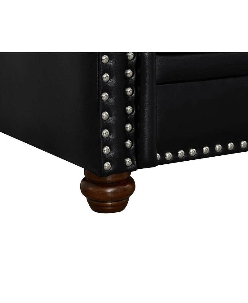 Streamdale Furniture Classic Living Room Nails Sofa Faux Leather