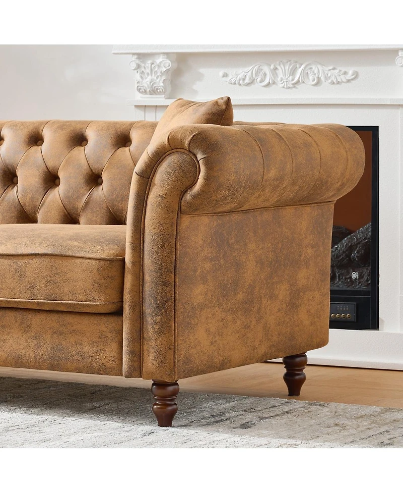 Streamdale Furniture 3+2 Chesterfield Tech Fabric Sofa Set