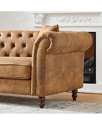 Streamdale Furniture 3+2 Chesterfield Tech Fabric Sofa Set