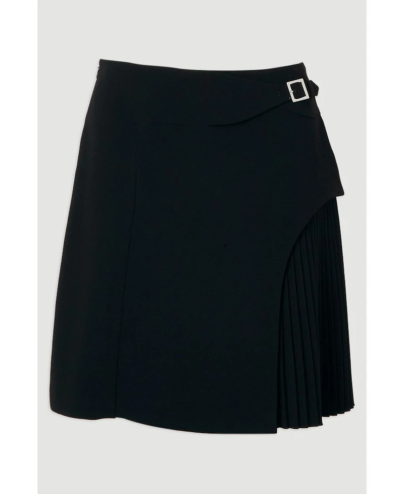 Karen Millen Women's Buckle Pleated Mini Skirt