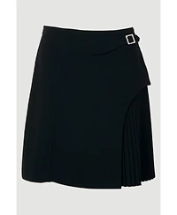 Karen Millen Women's Buckle Pleated Mini Skirt